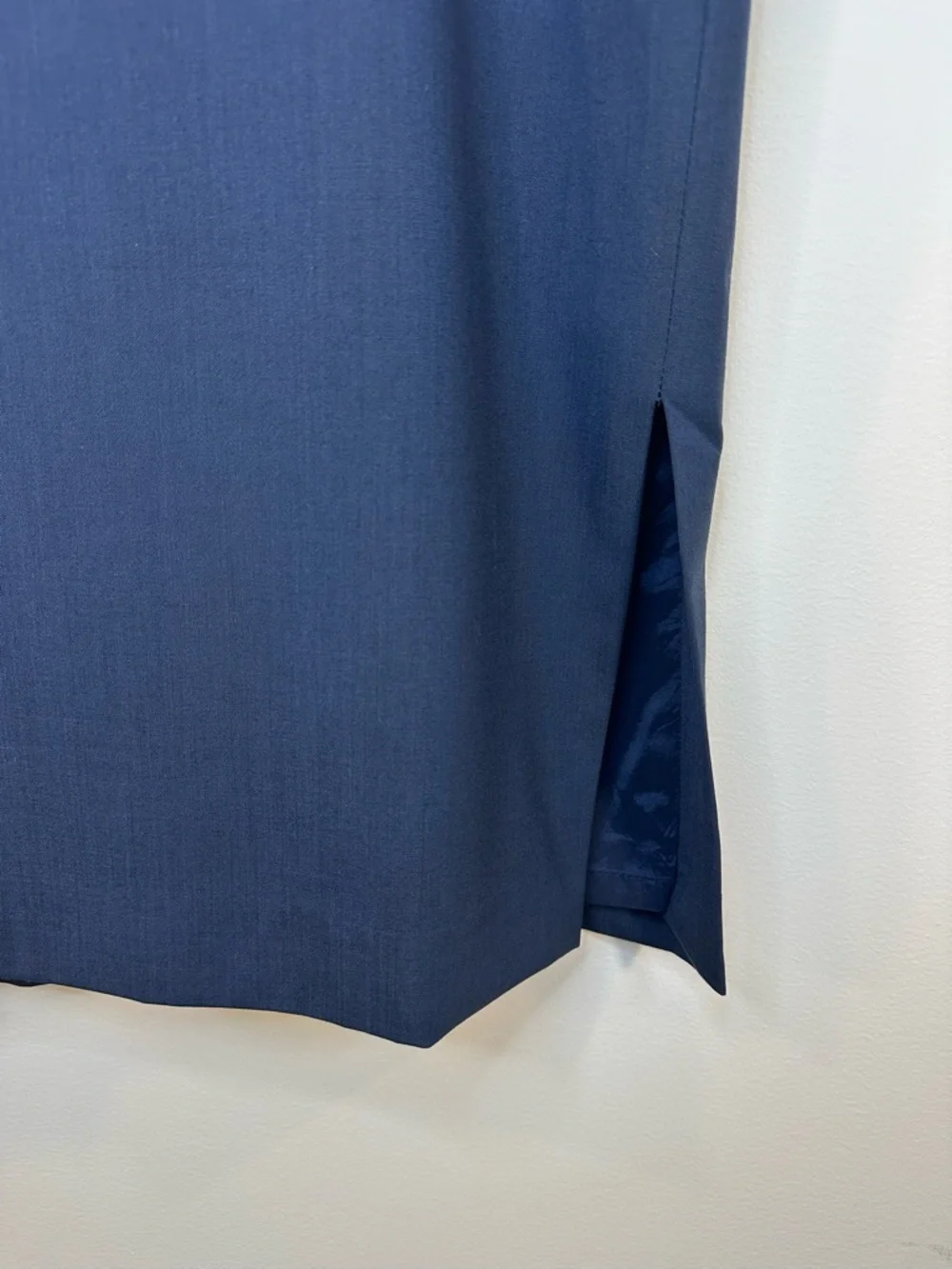 Banana Republic Stretch Wool Midi Navy Blue Pencil Skirt Sz 16 Business Casual - Picture 2 of 8